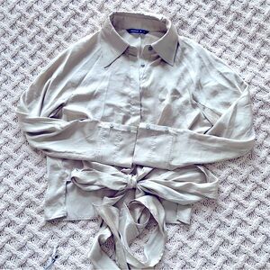 Broadcast Shirt with Long Waist Wrap